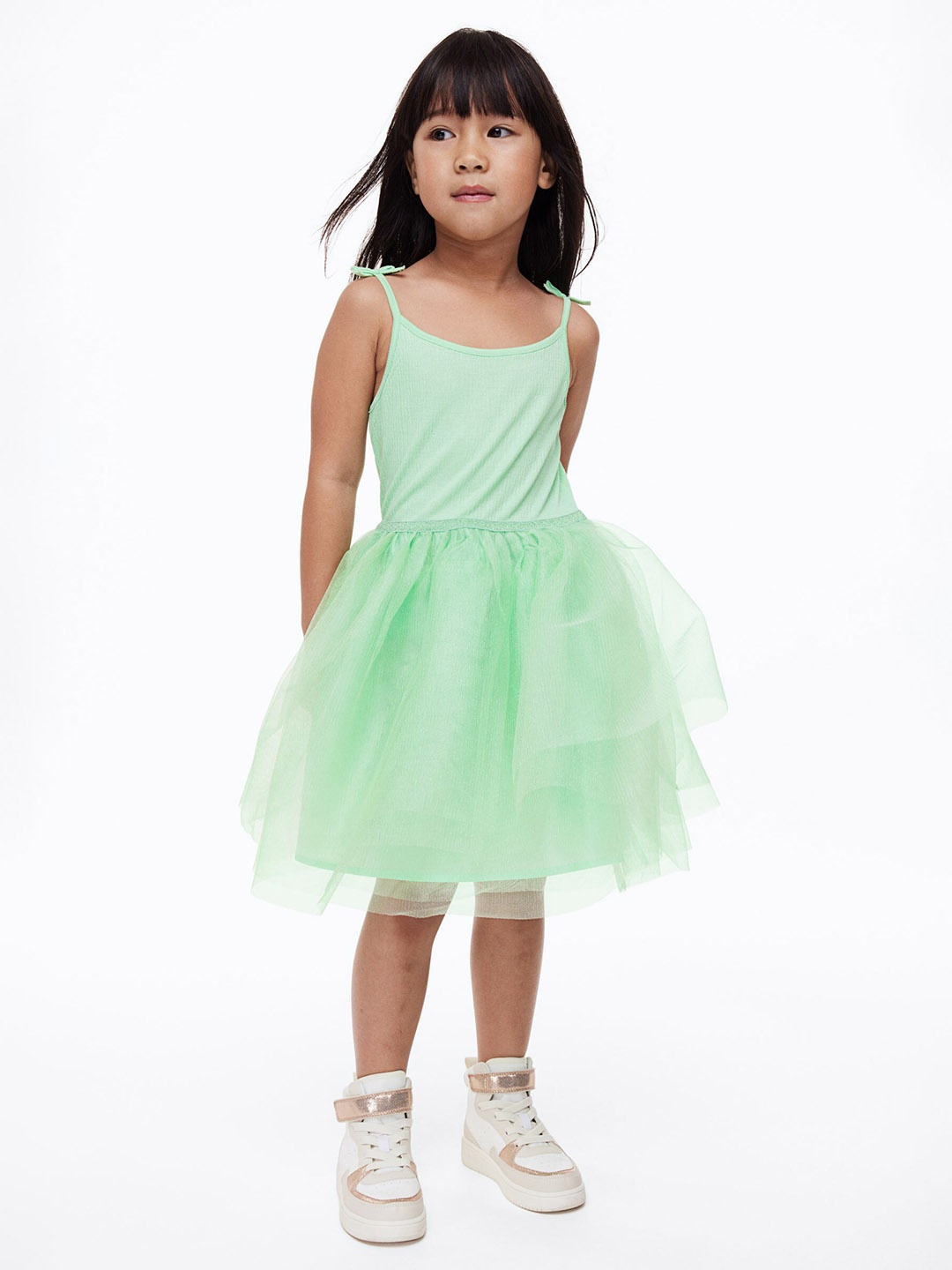 

H&M Girls Tulle-Skirt Dress, Green
