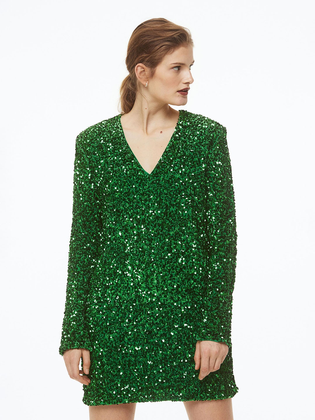 

H&M Women Sequined Bodycon Dress, Green