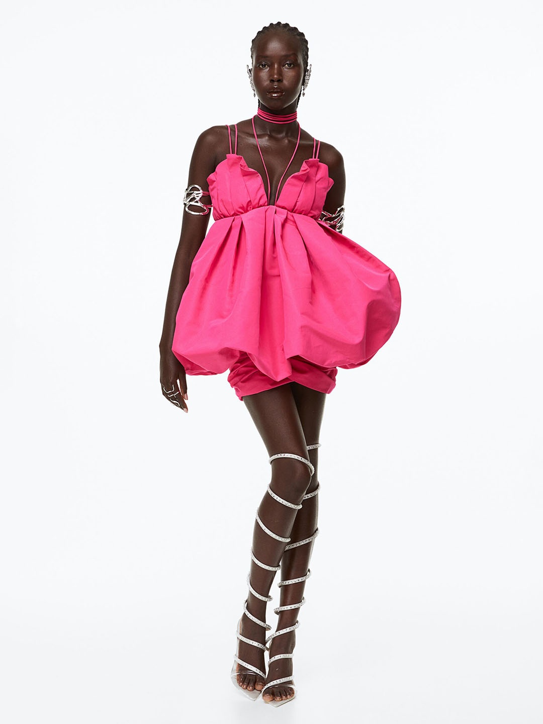 

H&M Women Puff Dress, Pink
