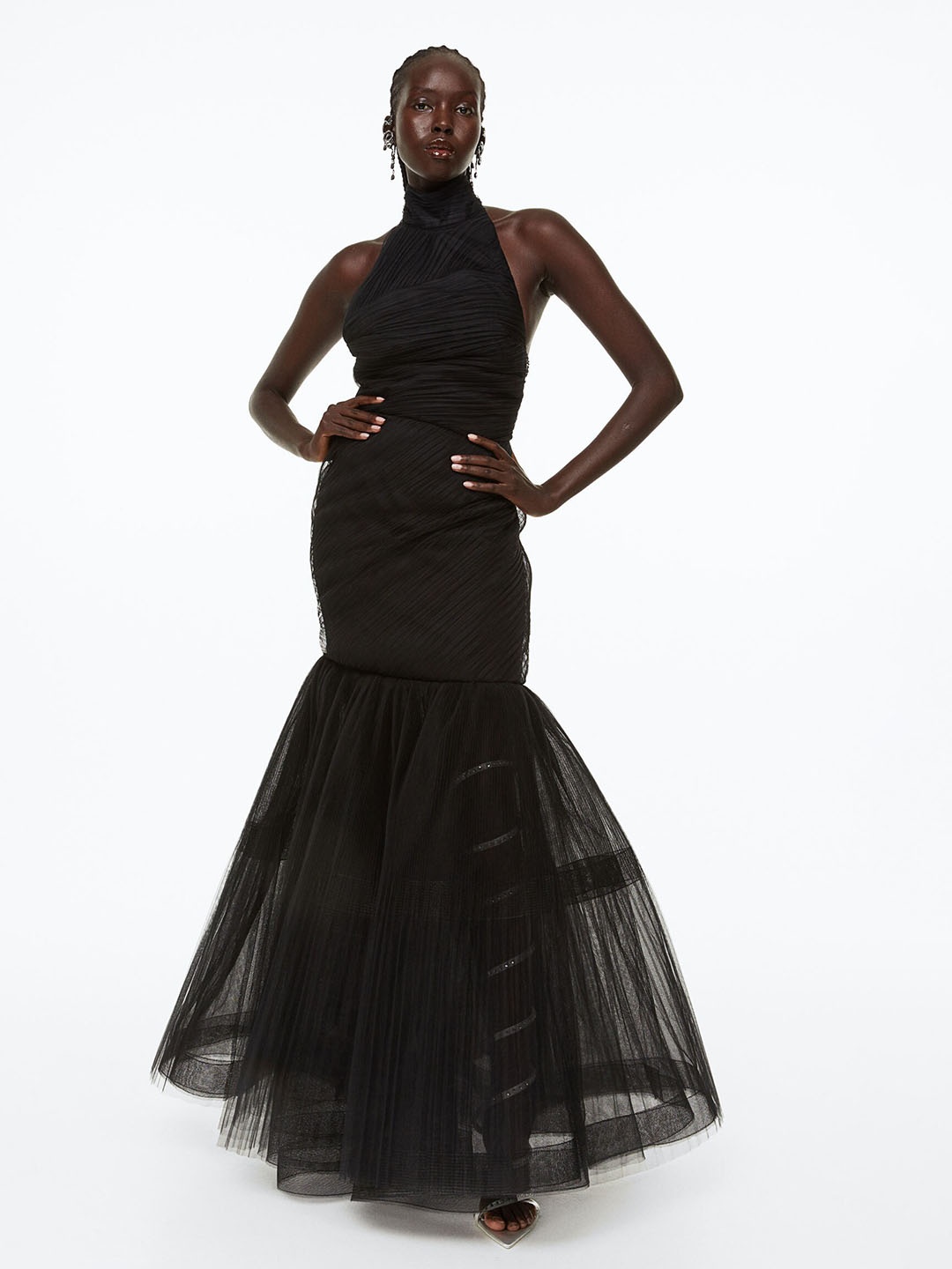

H&M Women Tulle Evening Gown, Black