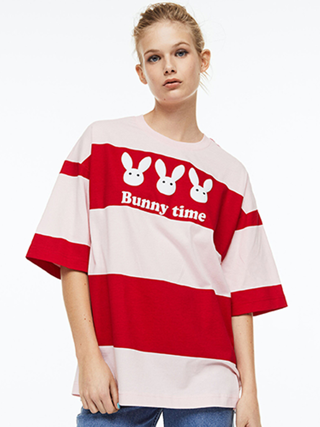 

H&M Women Printed T-shirt, Pink