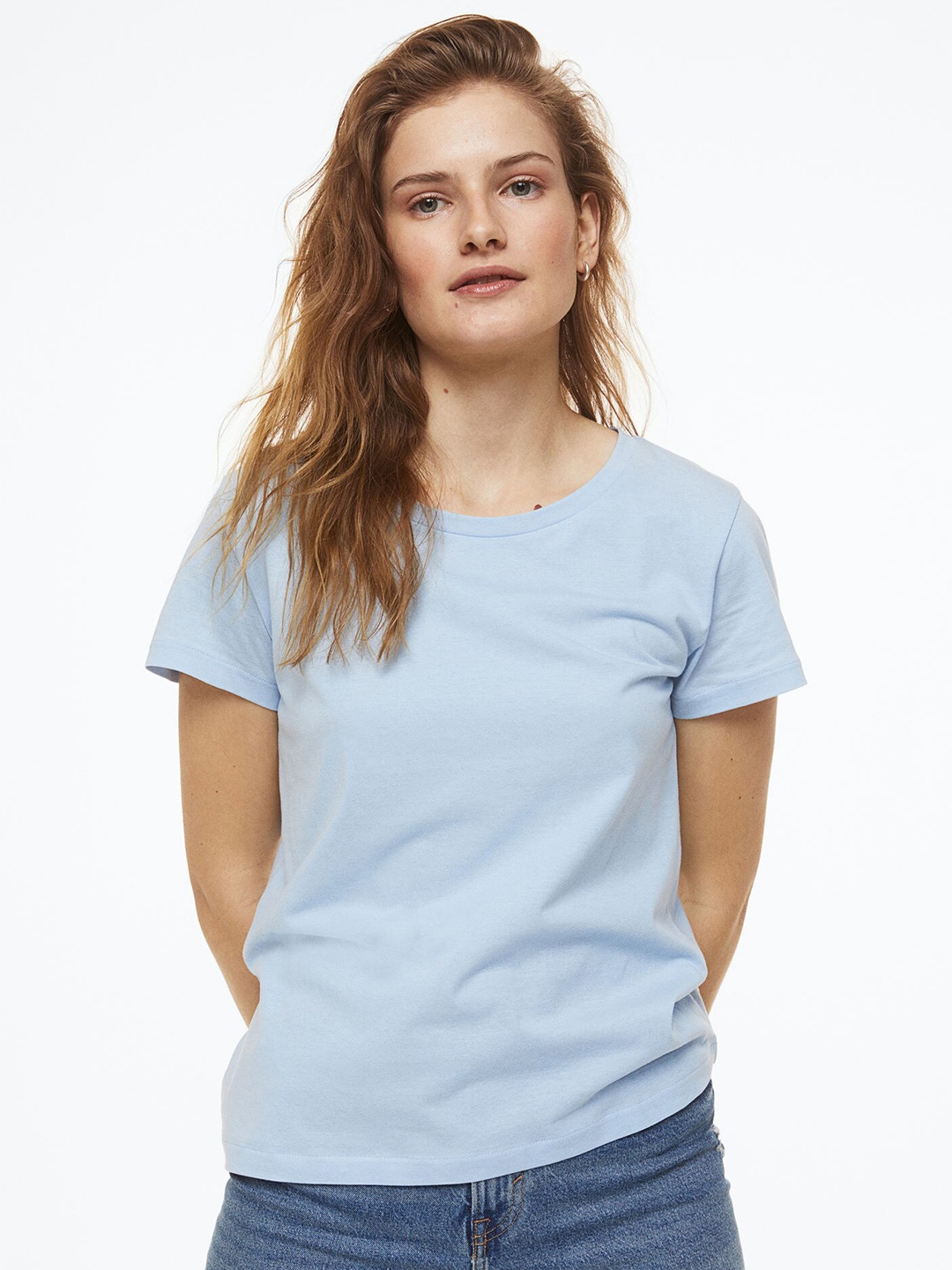

H&M Women Cotton T-shirt, Blue