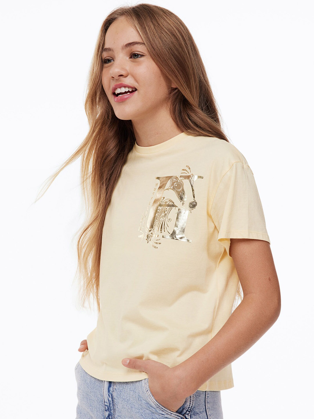 

H&M Girls 4-Pack Oversized T-shirts, Blue