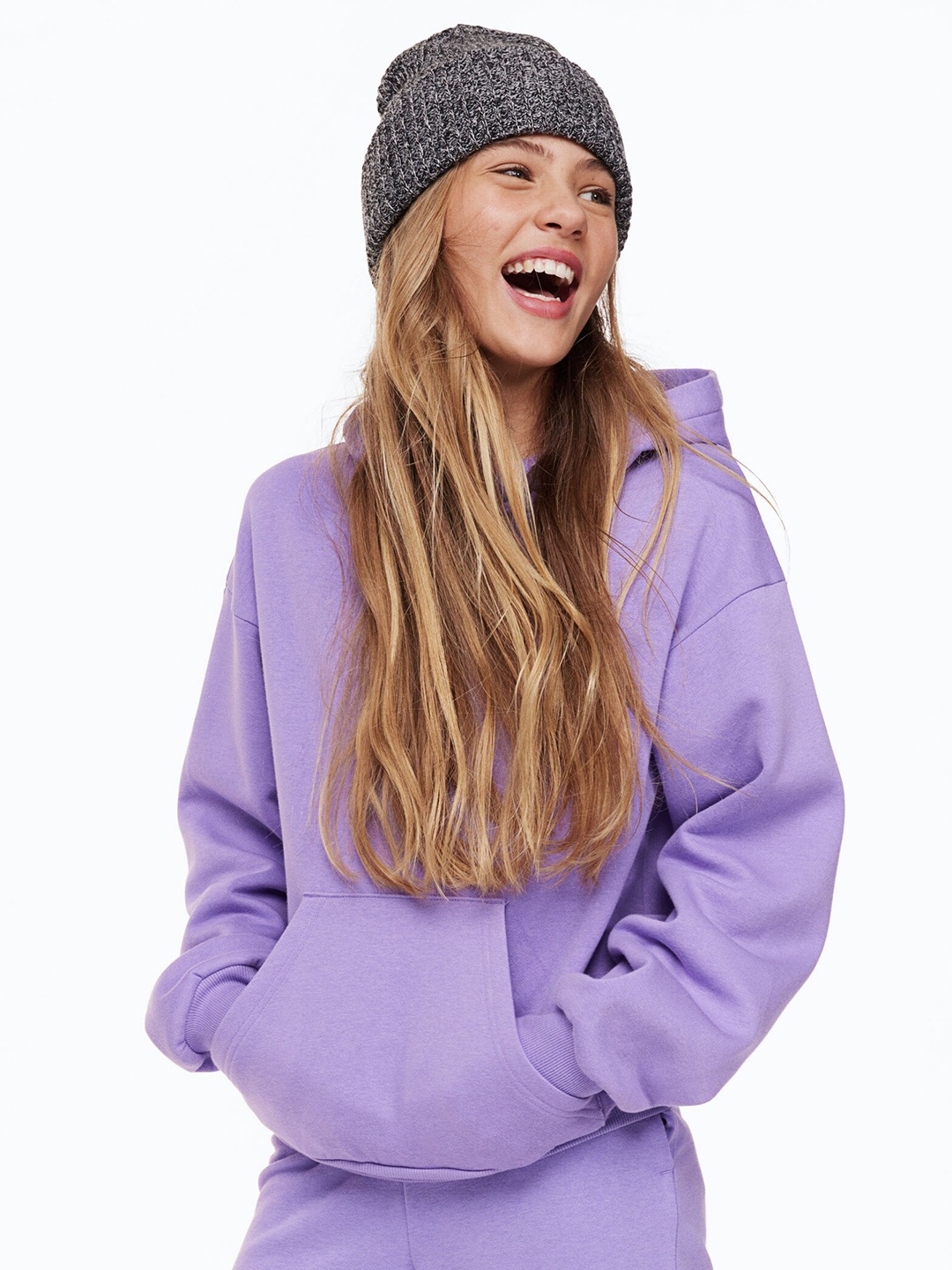 

H&M Girls Oversized Hoodie, Purple