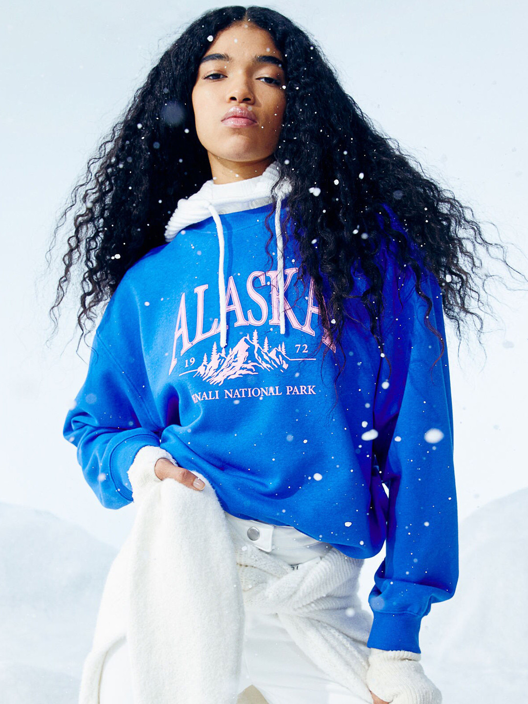 

H&M Women Printed Sweatshirt, Blue