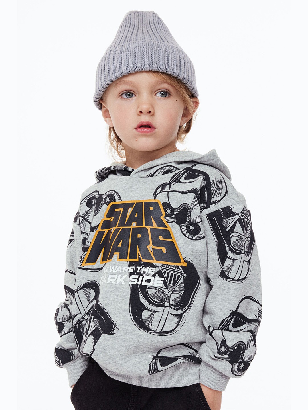 

H&M Boys Printed Hoodie, Grey