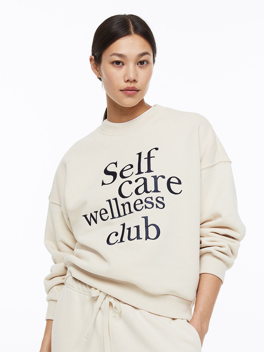

H&M Women Sweatshirt, Beige