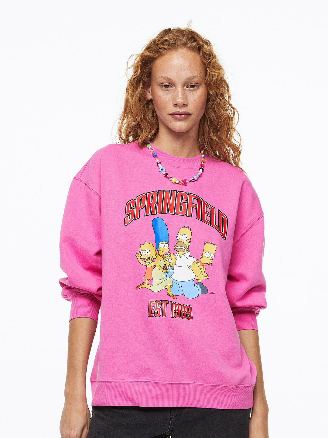 

H&M Women Printed Sweatshirt, Pink