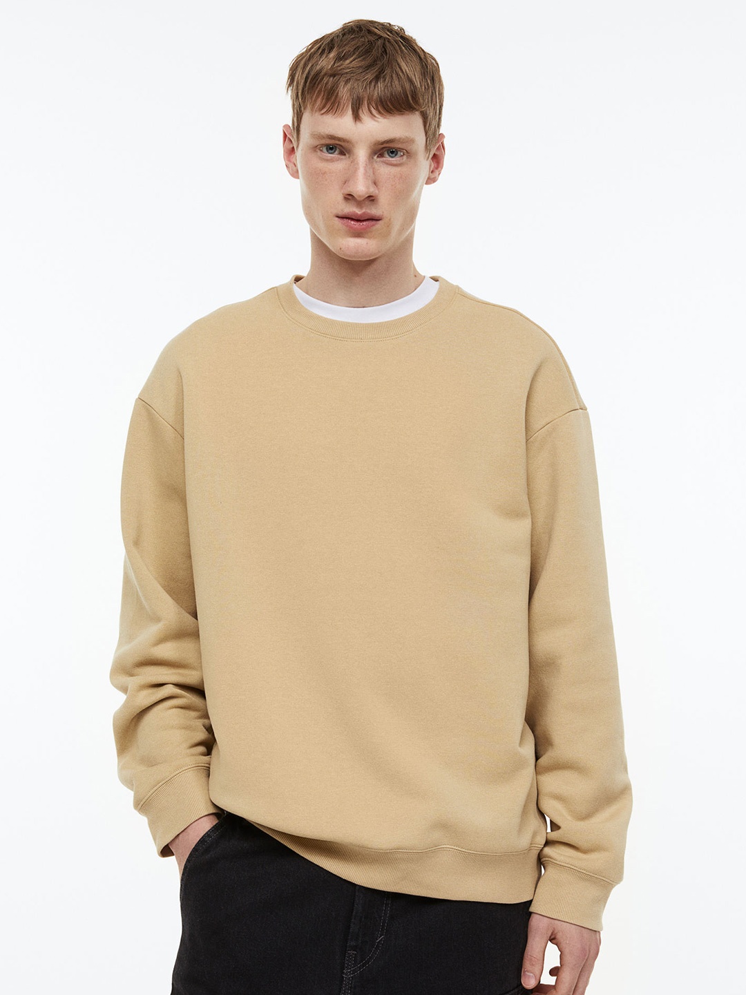 

H&M Men Relaxed Fit Sweatshirt, Beige