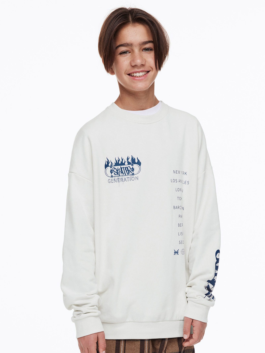 

H&M Boys Printed Sweatshirt, White