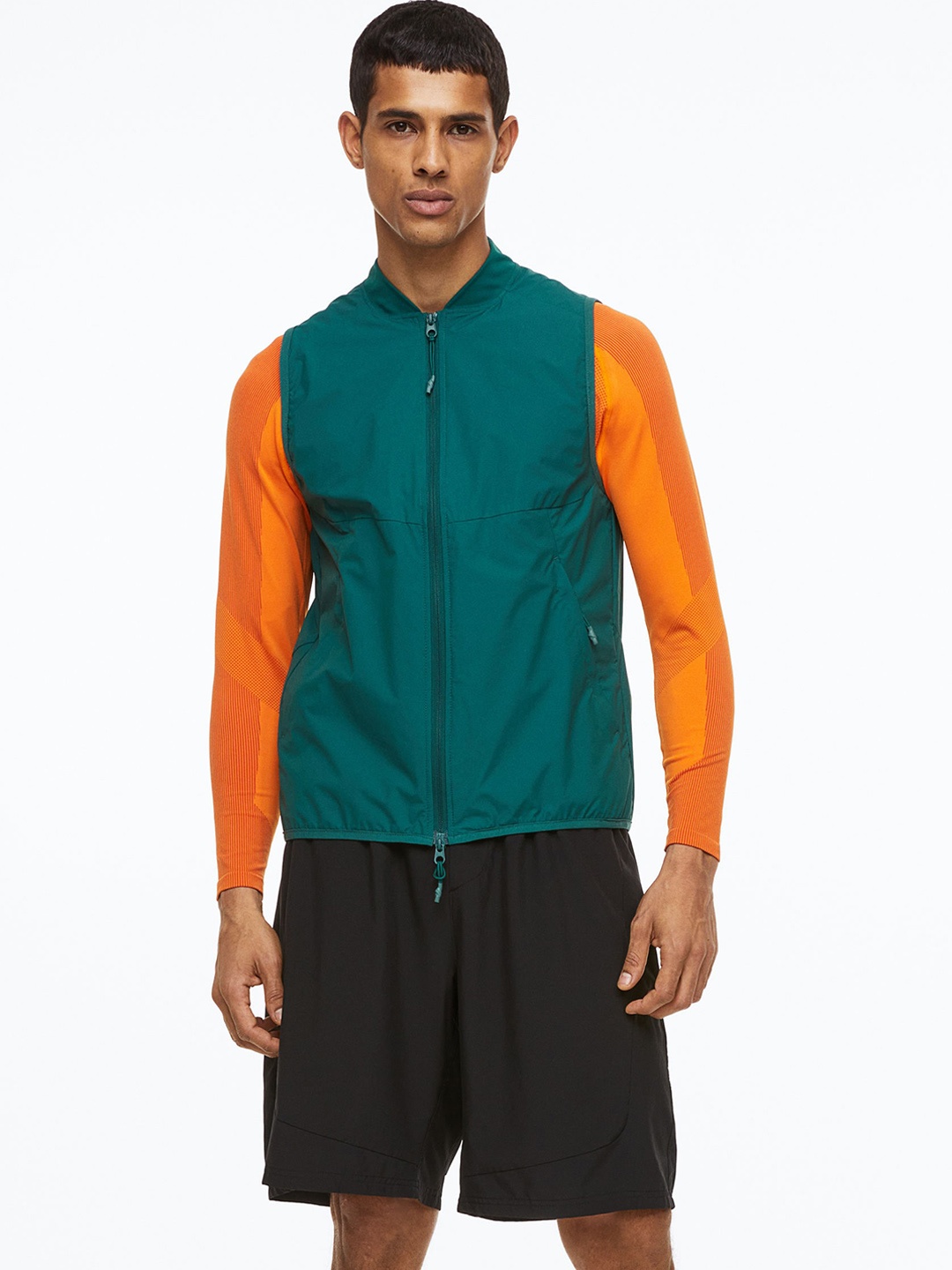 

H&M Men Water-Repellent Running Gilet, Teal