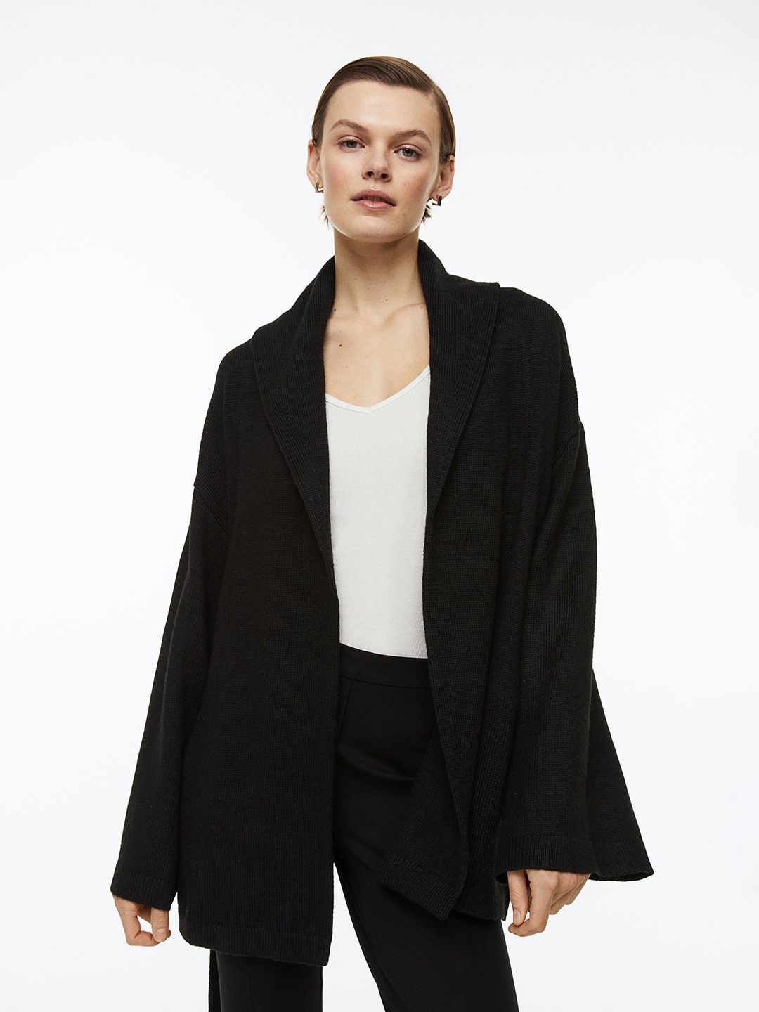 

H&M Women Open Front Shrug, Black