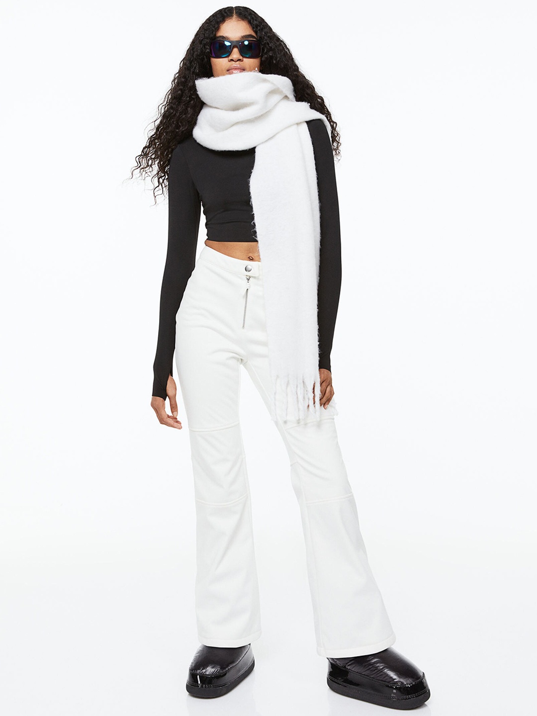 

H&M Women Flared Ski Trousers, White
