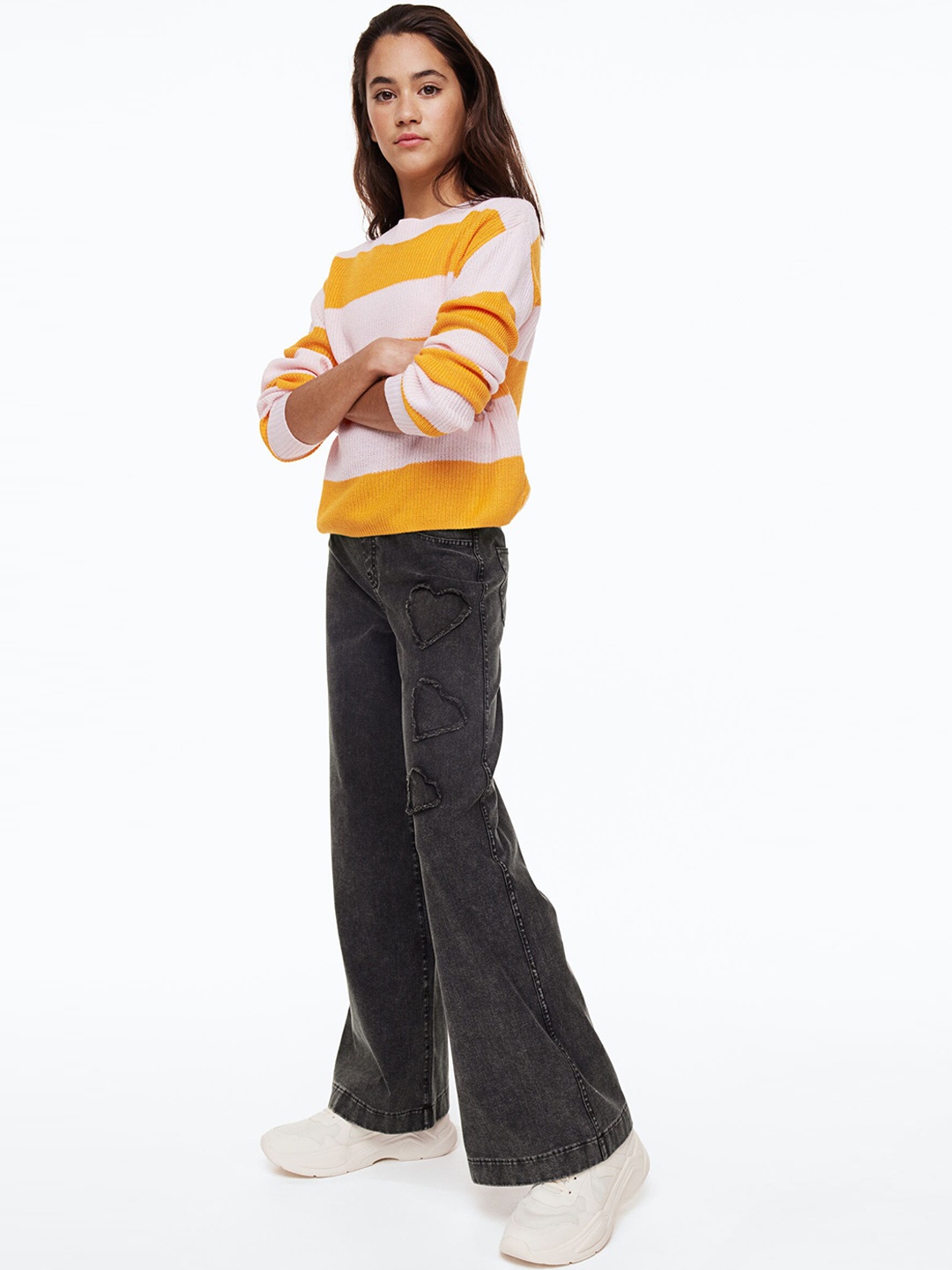 

H&M Girls Wide Trousers, Black