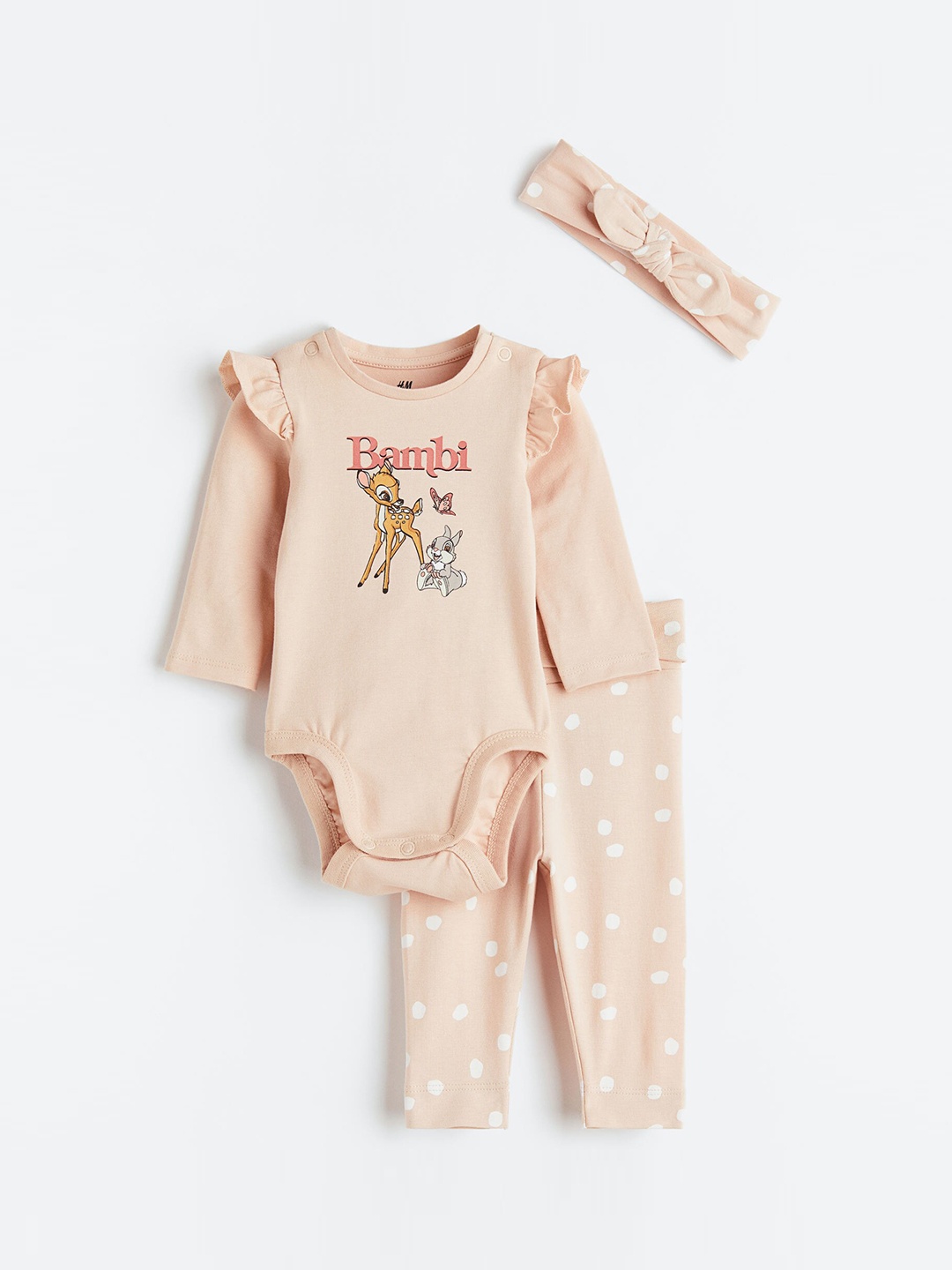 

H&M Girls 3-Piece Jersey Set, Peach