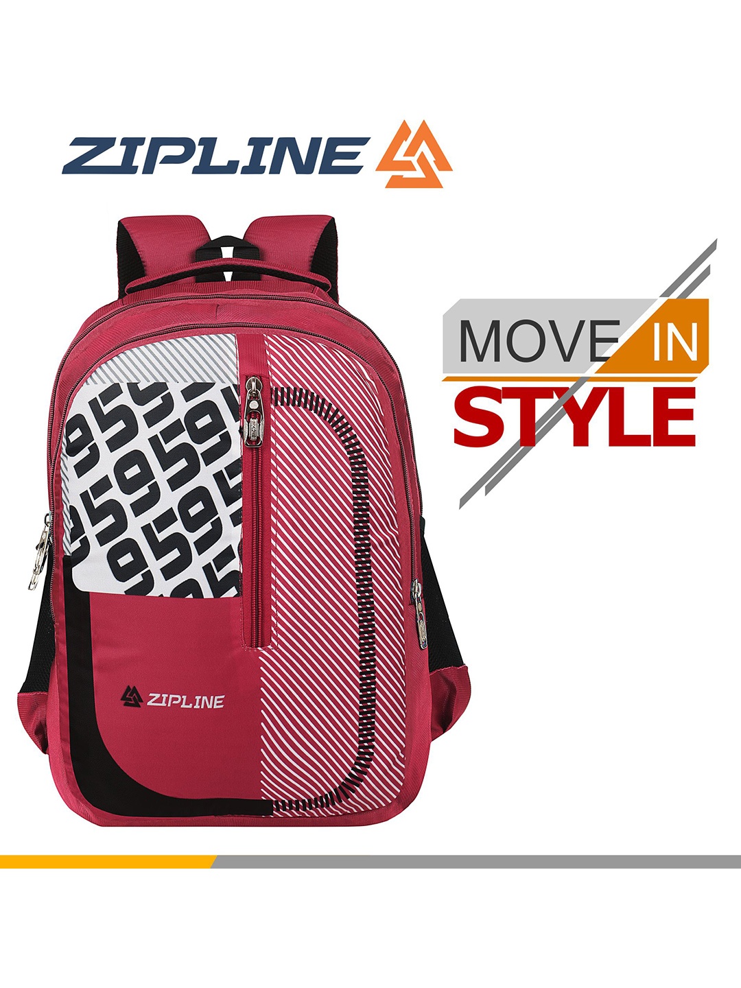 

ZIPLINE Unisex Graphic Durabase Backpack, Red