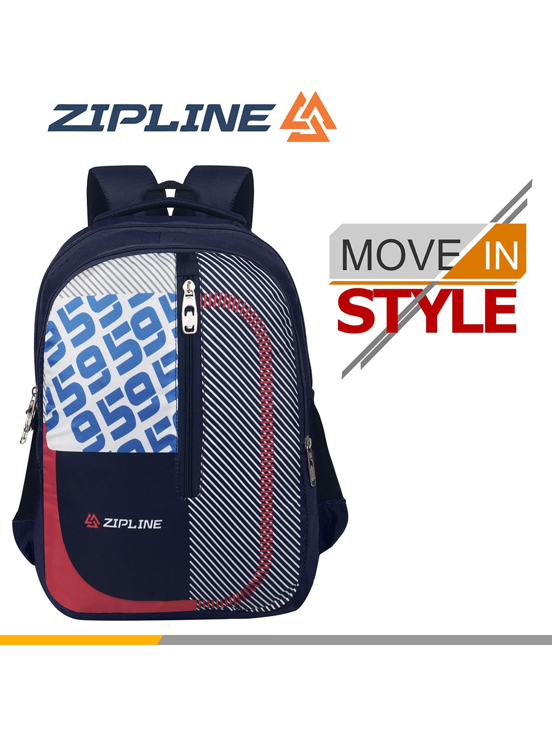 

ZIPLINE Unisex Graphic Printed Durabase Backpack, Blue