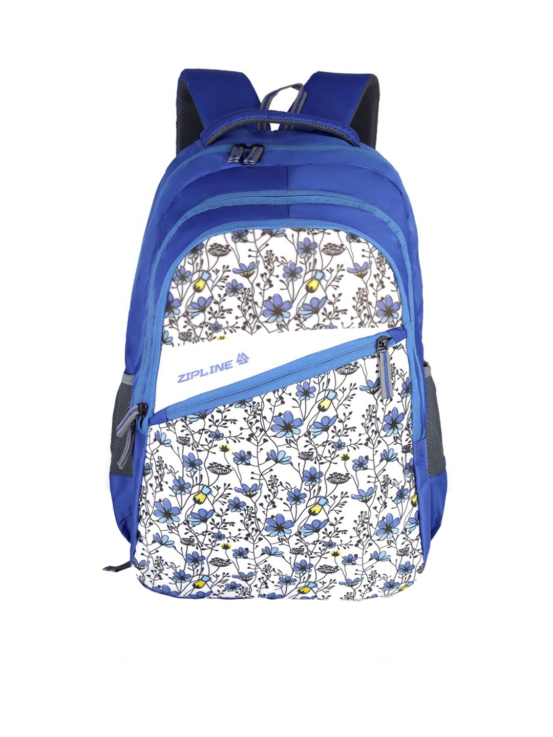 

ZIPLINE Unisex Floral Printed Padded Backpack, Blue
