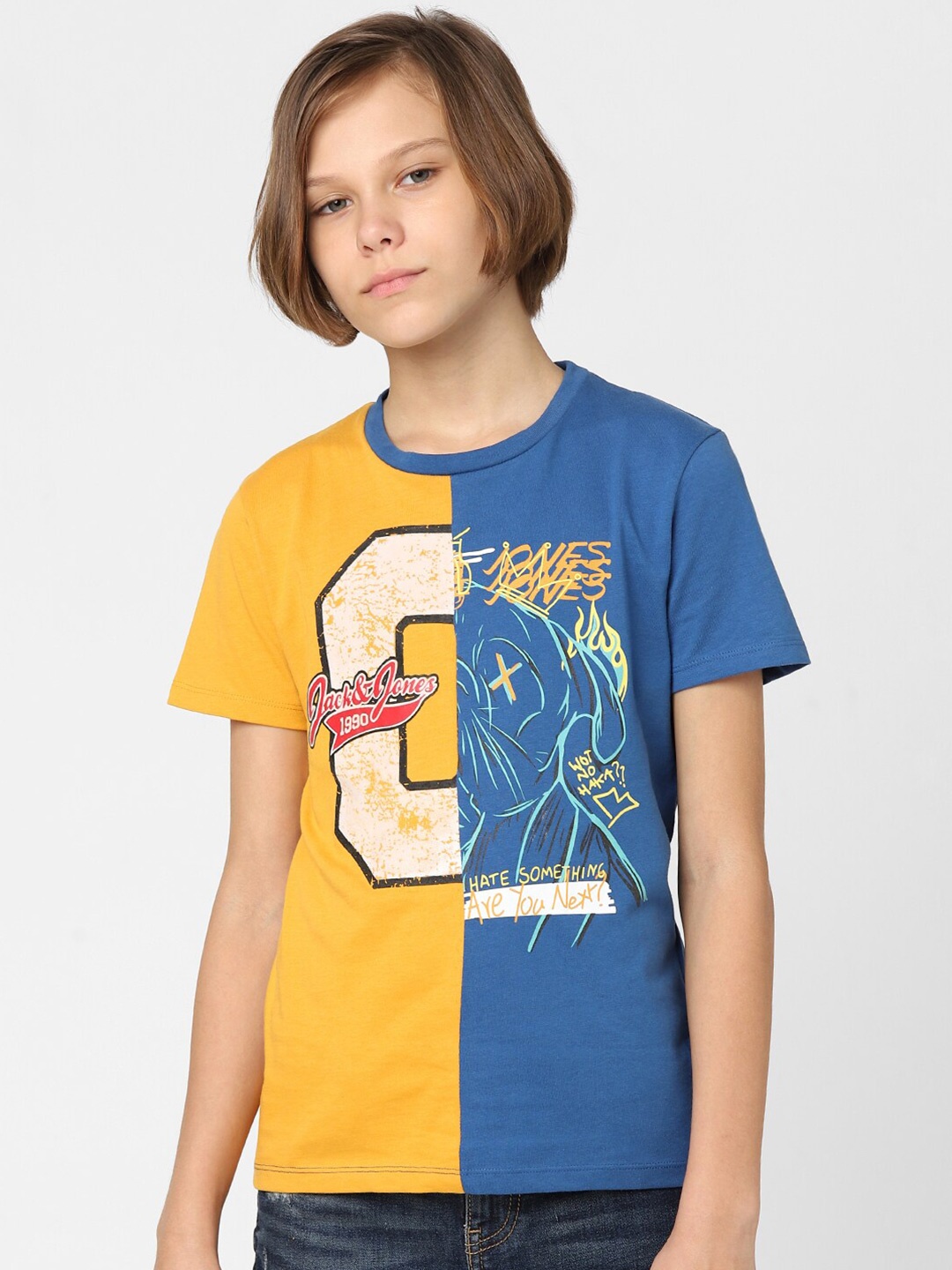 

Jack & Jones Junior Boys Printed Cotton T-shirt, Yellow