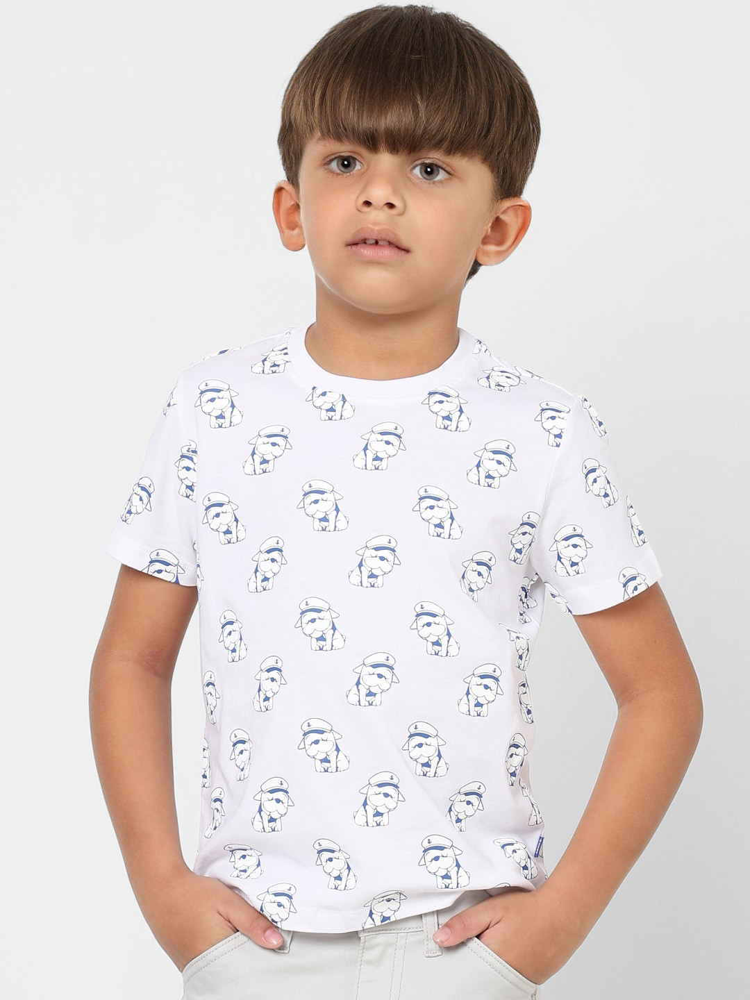 

Jack & Jones Junior Boys Printed Cotton T-shirt, White