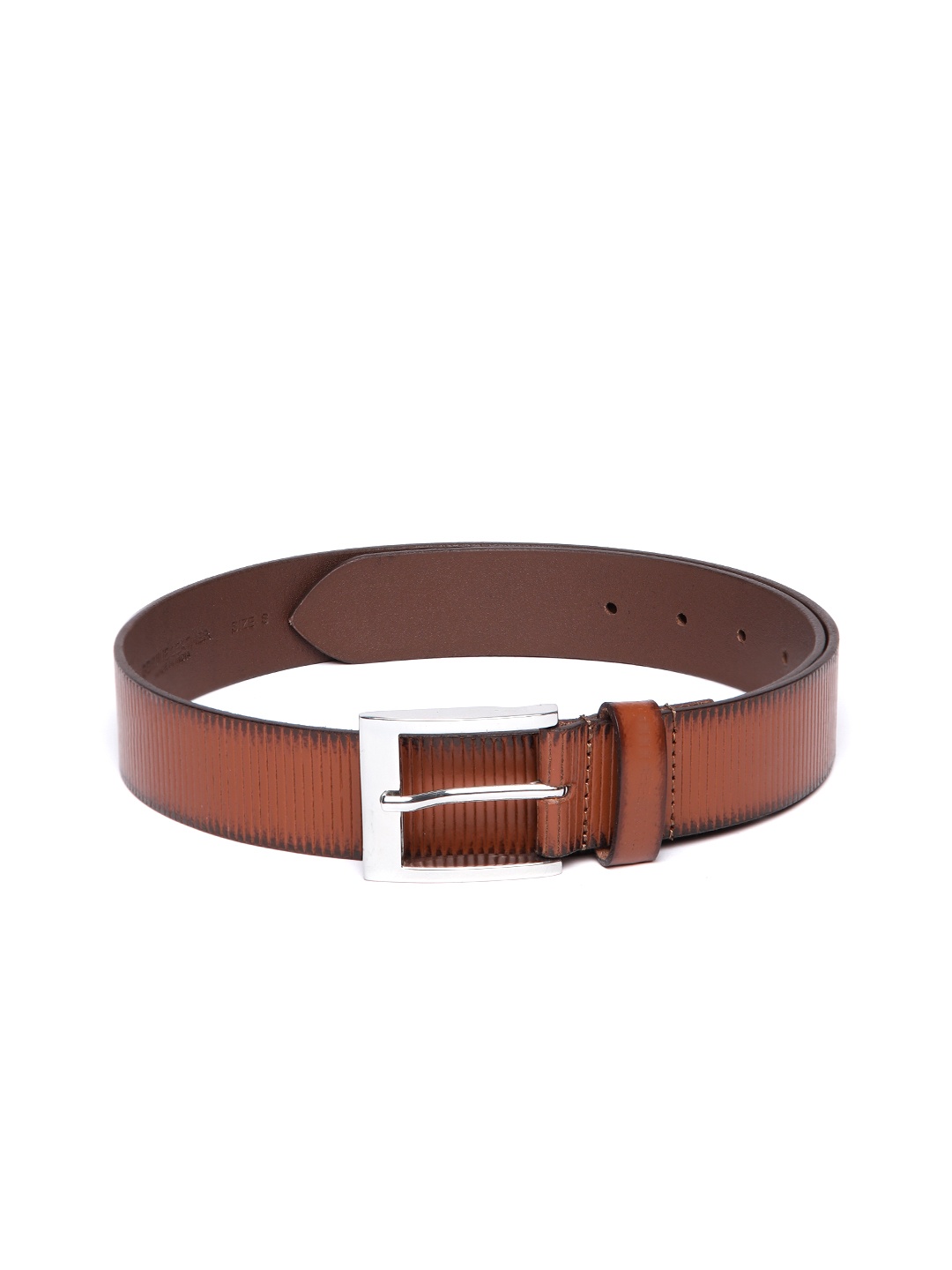 

THe VerTicaL Men Textured Leather Formal Belt, Brown