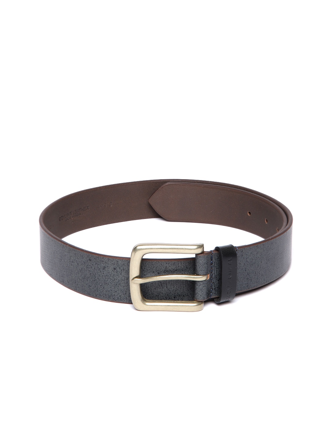 

THe VerTicaL Men Textured Leather Formal Belt, Navy blue