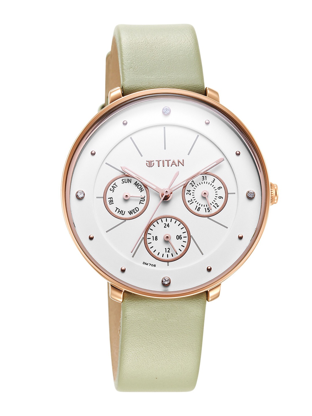 

Titan Women Leather Straps Analogue Watch 2651WL09, Rose gold