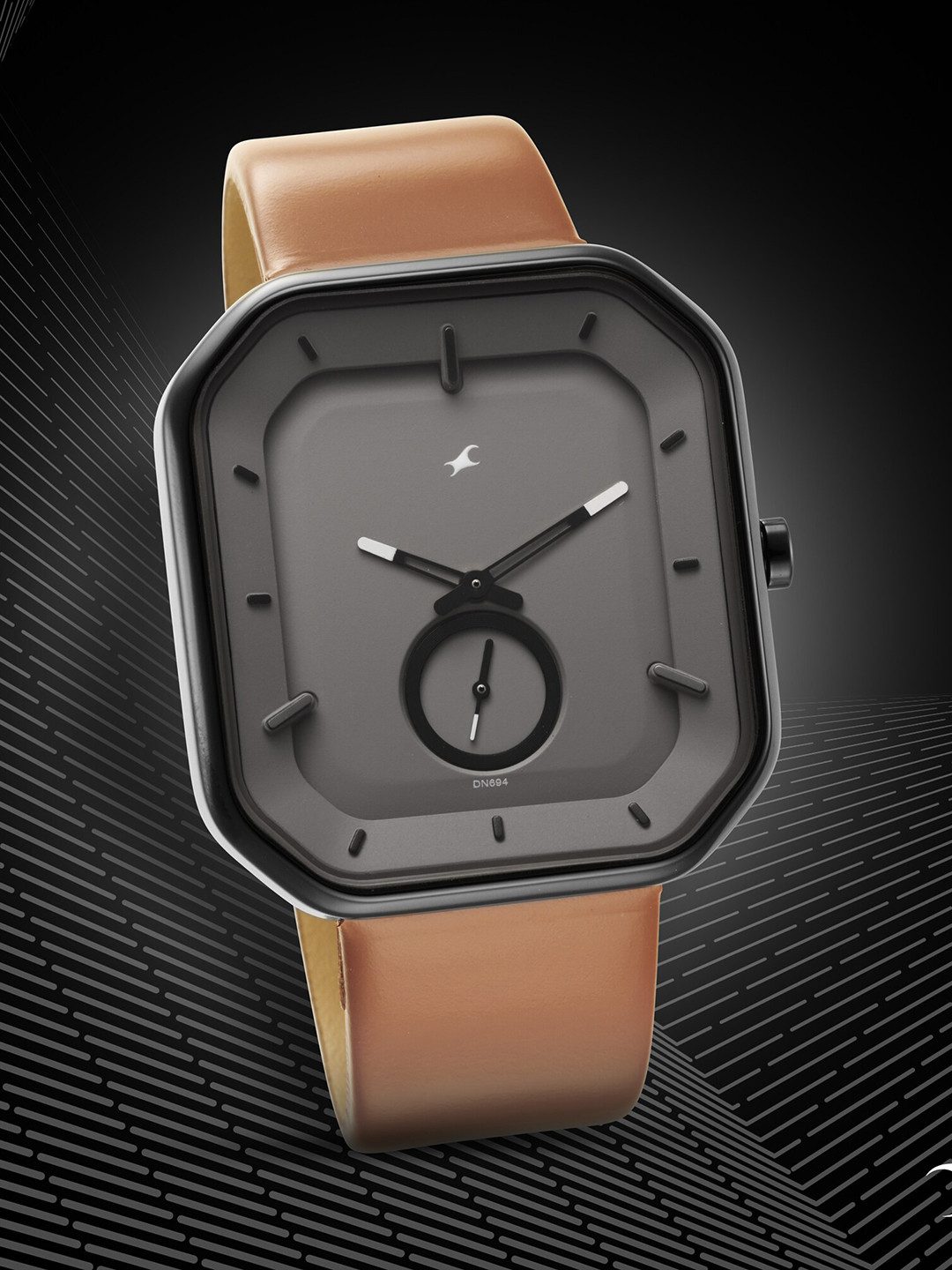 

Fastrack Men Brass Dial & Leather Straps Analogue Watch 3272NL02, Brown