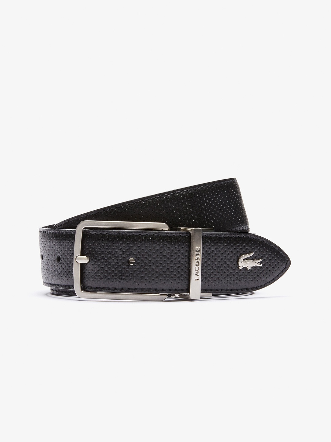 

Lacoste Men Textured Leather Belt, Black