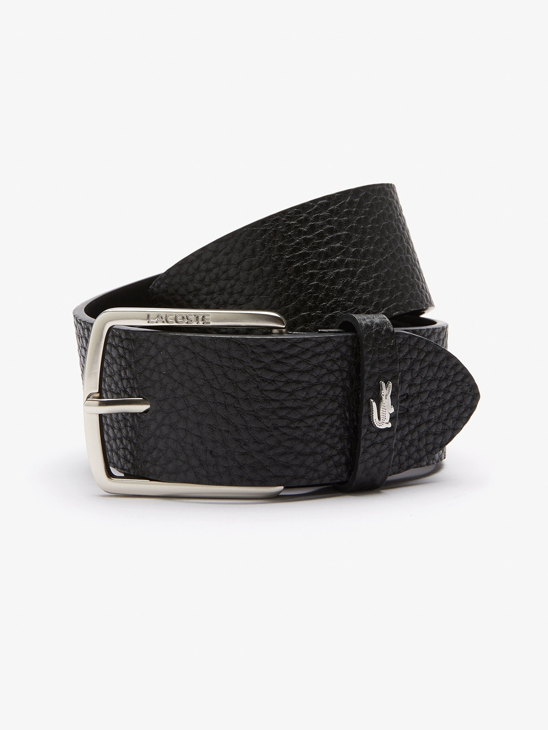 

Lacoste Men Textured Leather Formal Belt, Black
