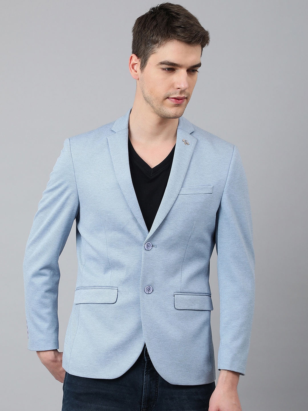 

Richlook Men Notched Lapel Regular-Fit Single-Breasted Casual Blazer, Blue