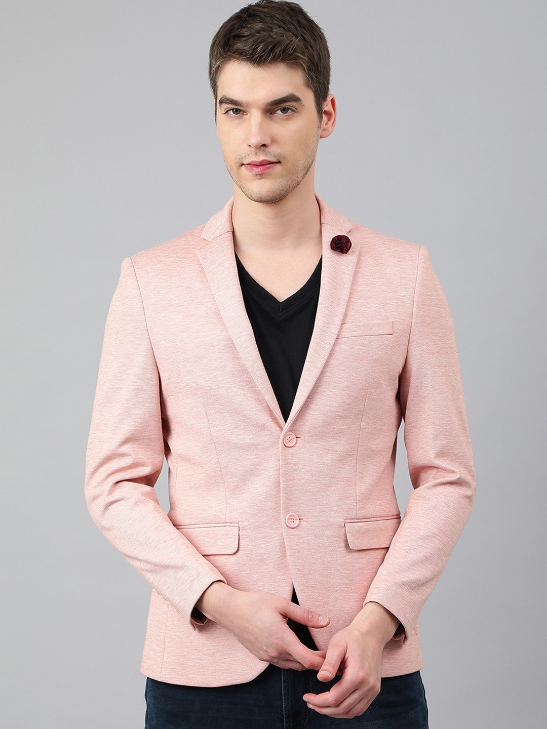 

Richlook Men Single-Breasted Blazers, Peach