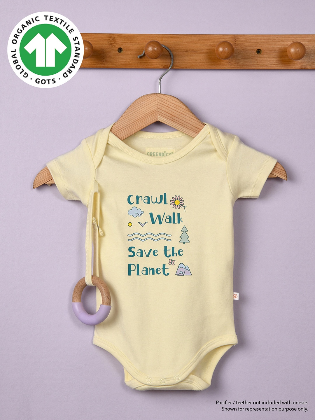 

GREENDIGO Kids Organic Cotton Bodysuit for Baby, Yellow