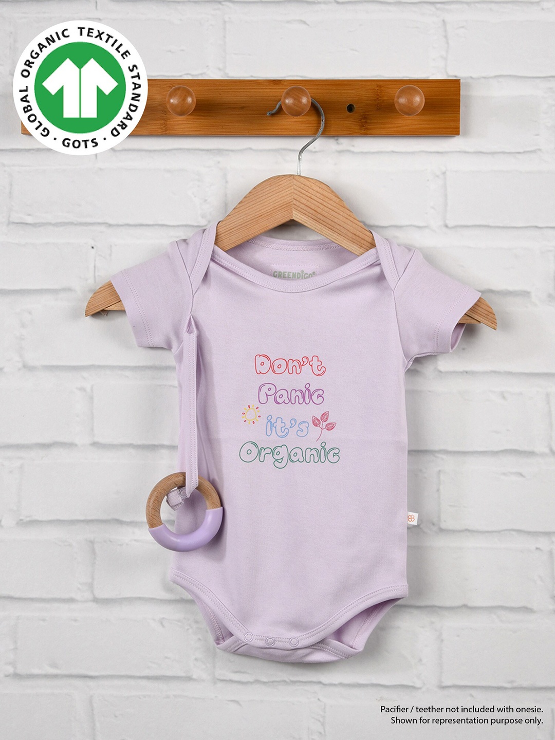

GREENDIGO Infants Printed Organic Cotton Bodysuit, Lavender