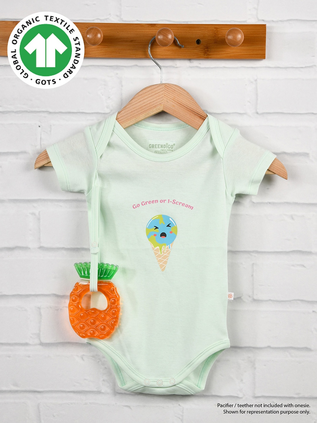

GREENDIGO Kids Organic Cotton Bodysuit for Baby, Green
