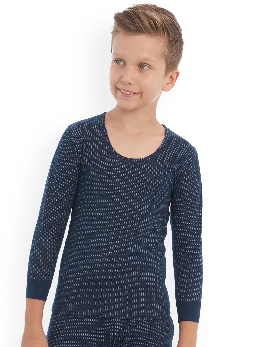 Bodycare Kids Boys Round Neck Thermal Tops, Navy blue