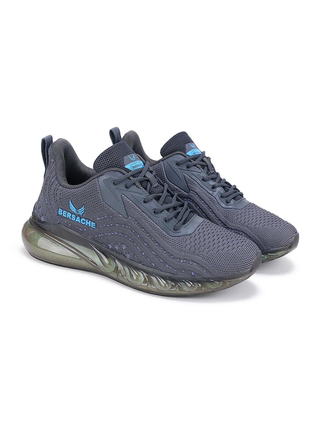 

BERSACHE Men Woven Design Sneakers, Grey