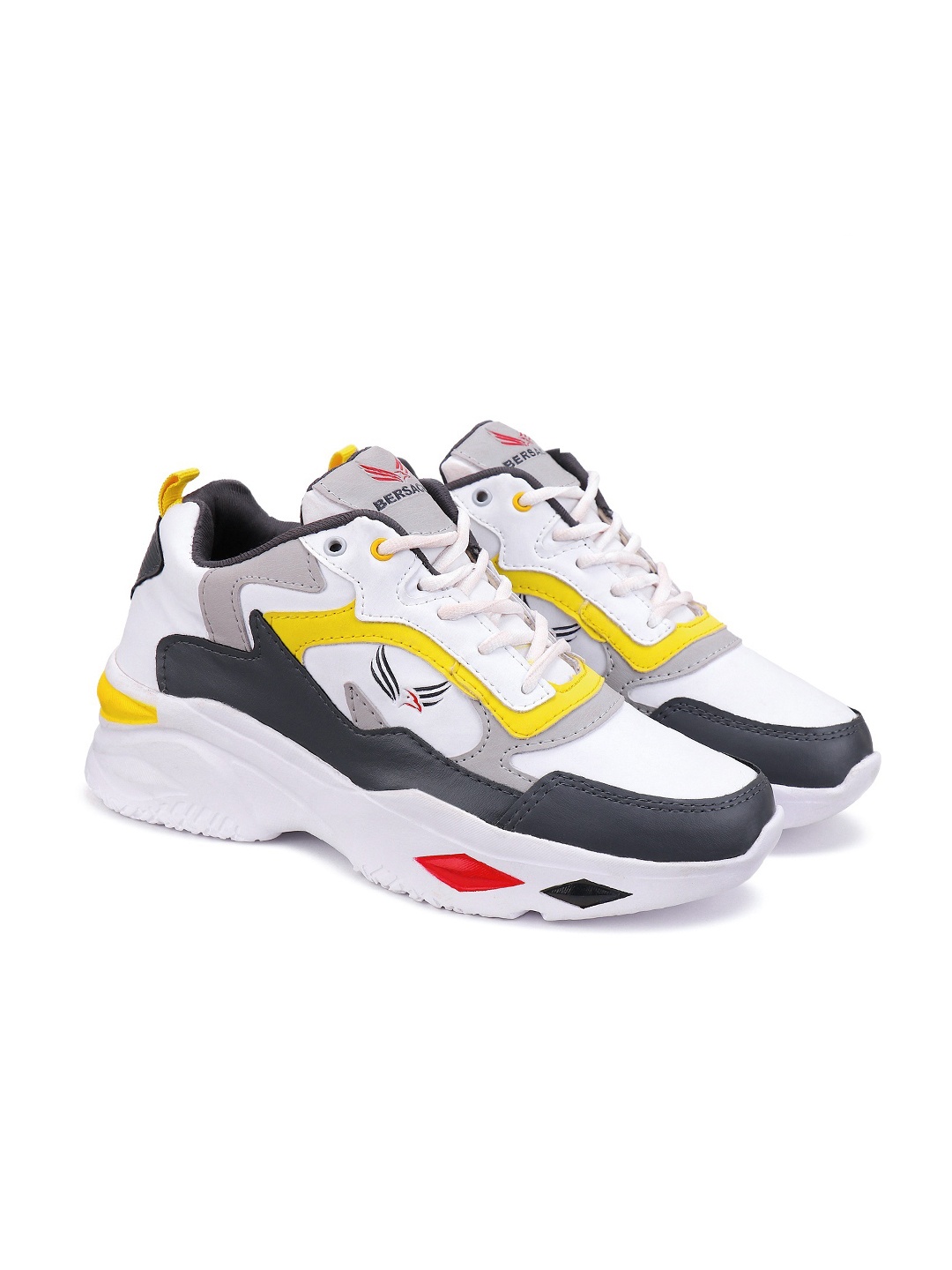 

BERSACHE Men Colourblocked Sneakers, Yellow