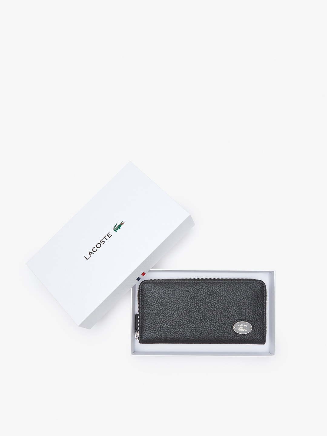 

Lacoste Women Leather Zip Around Wallet, Black