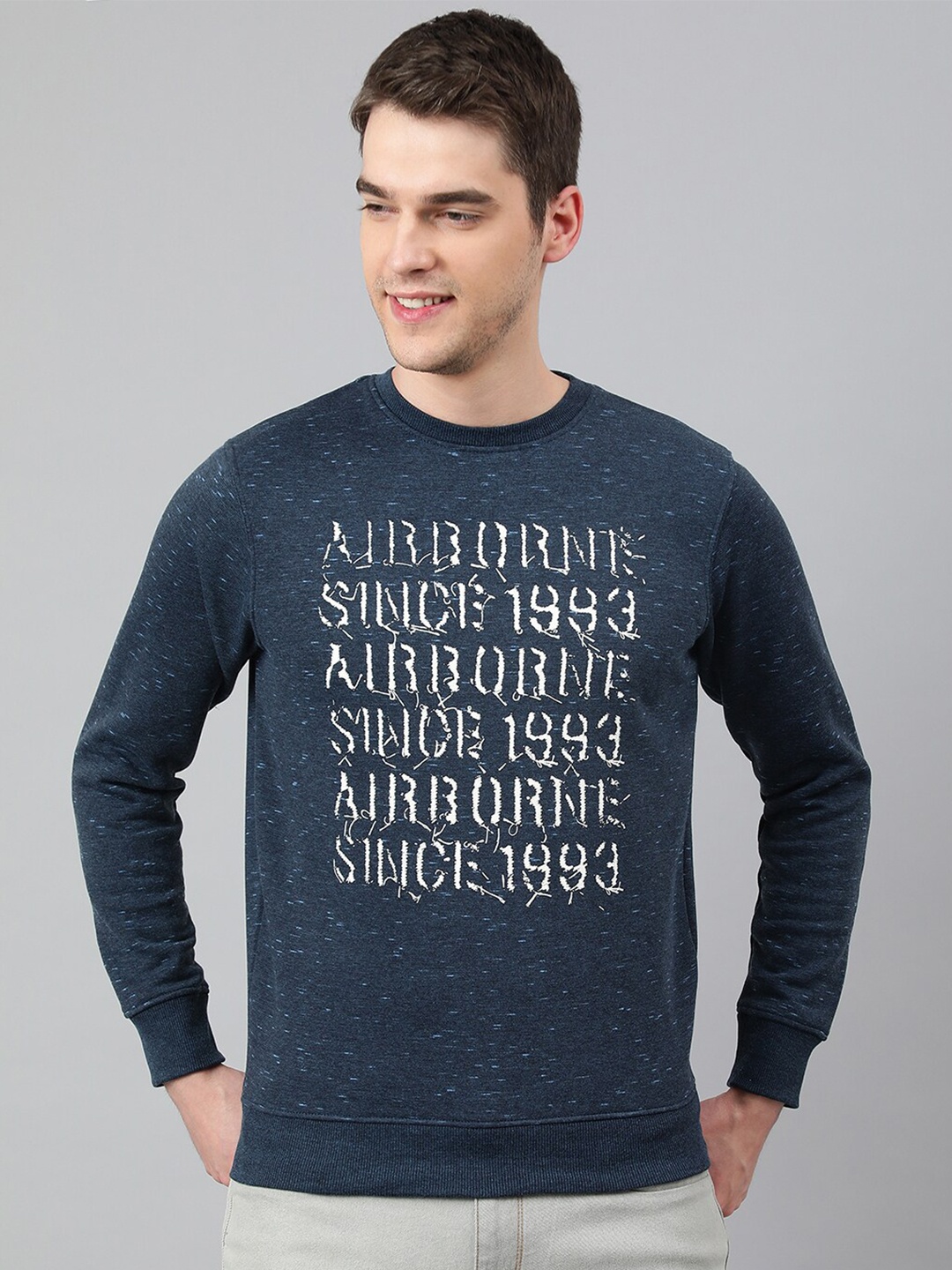 

Richlook Men Printed Sweatshirt, Blue