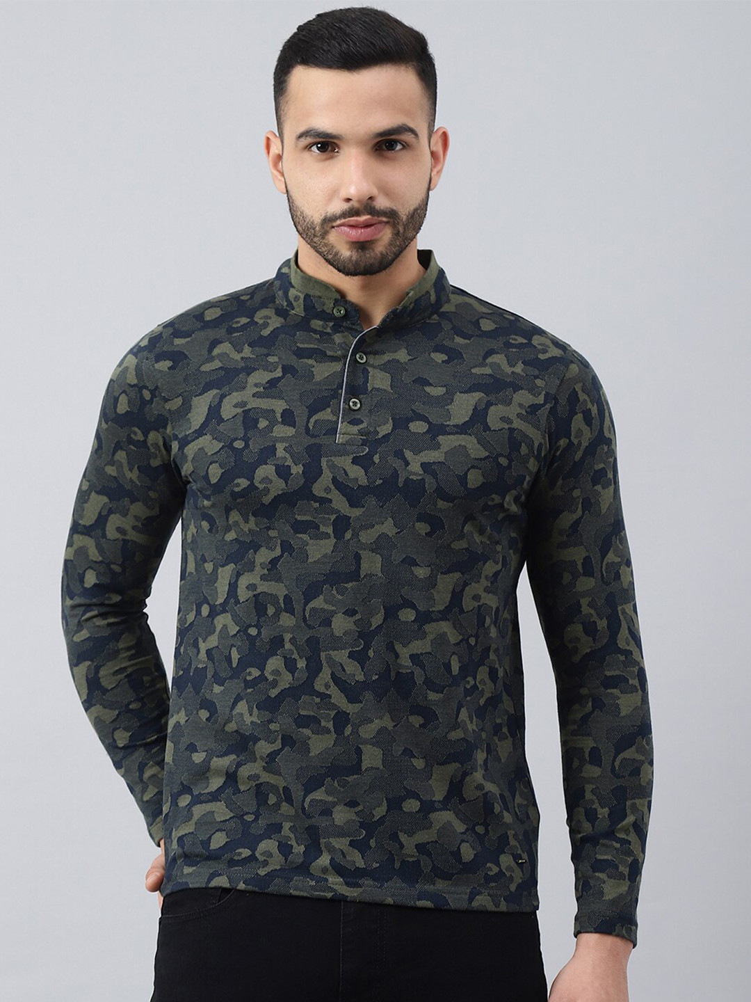 

Richlook Men Camouflage Printed Sweatshirt, Olive