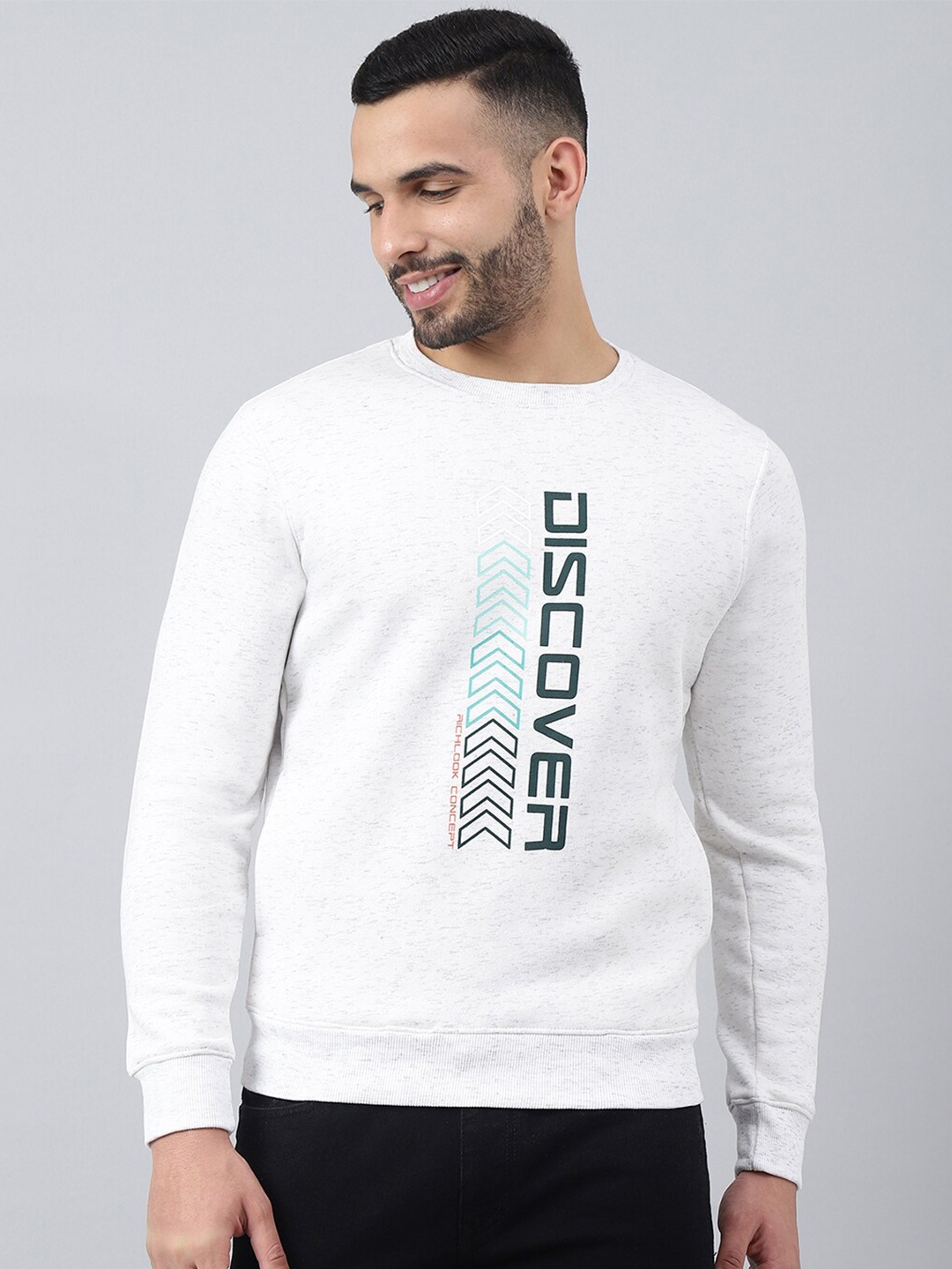 

Richlook Men Printed Sweatshirt, Off white
