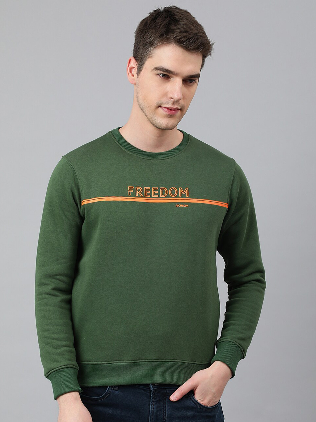 

Richlook Men Printed Sweatshirt, Green
