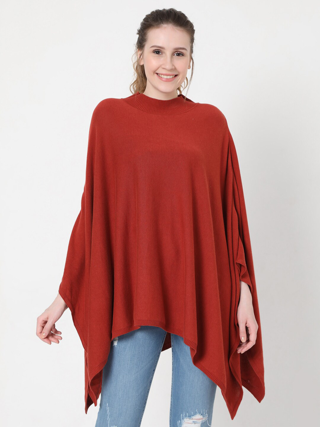 

Vero Moda Women Red Cotton Poncho