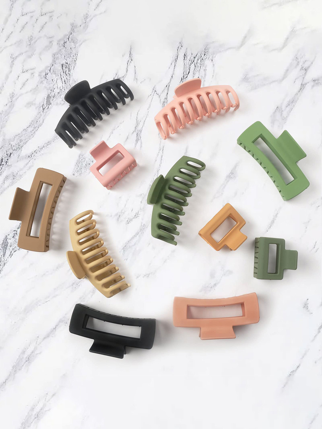 

FIMBUL Women Set of 12 Matte Claw Clip, Green