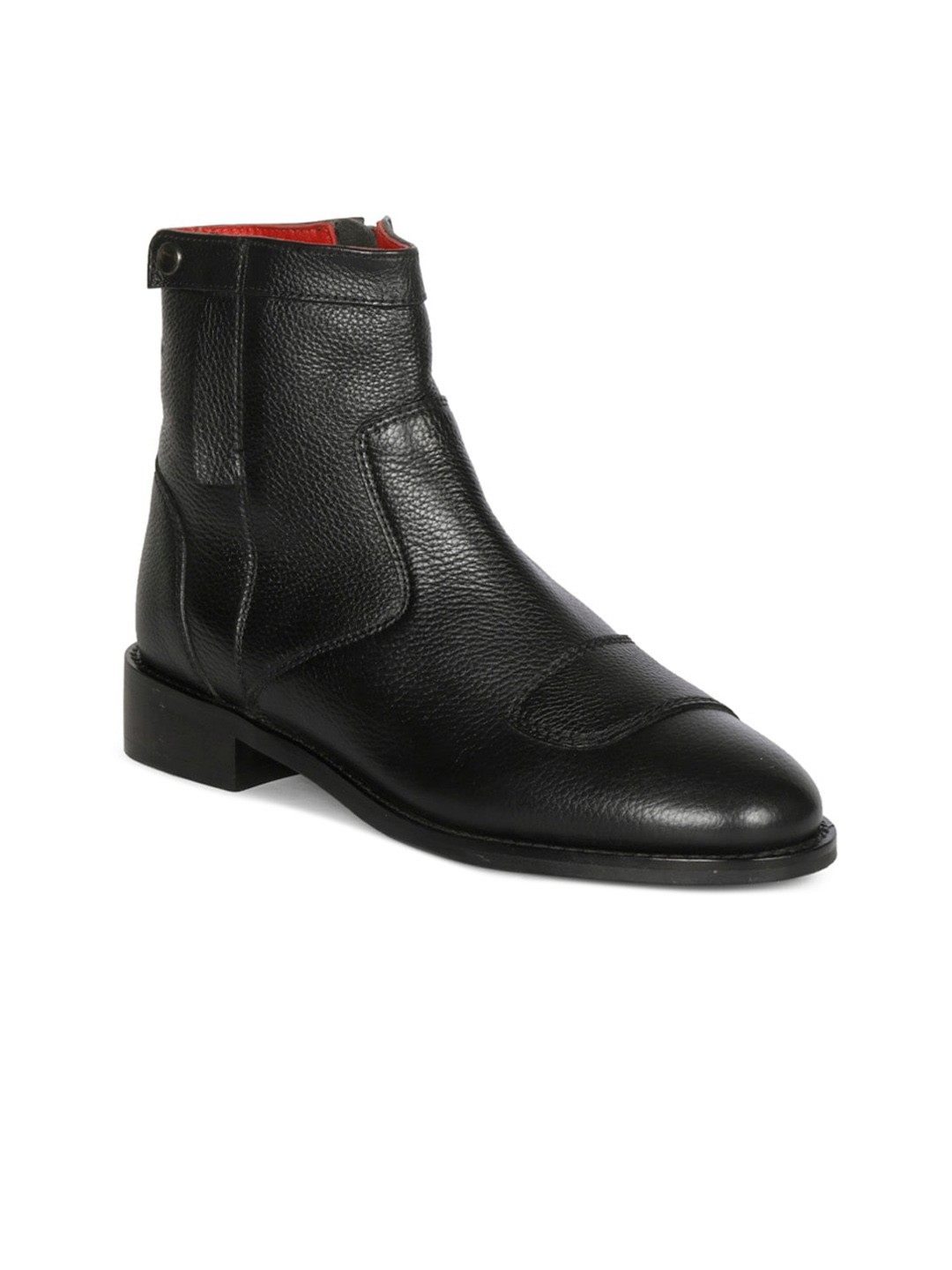 

Saint G Women Textured Leather Boots, Black