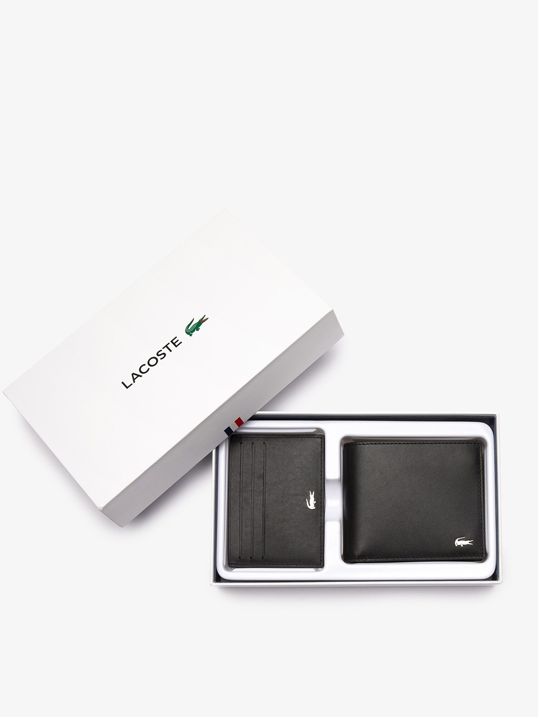 

Lacoste Men Leather Two Fold Wallet, Black