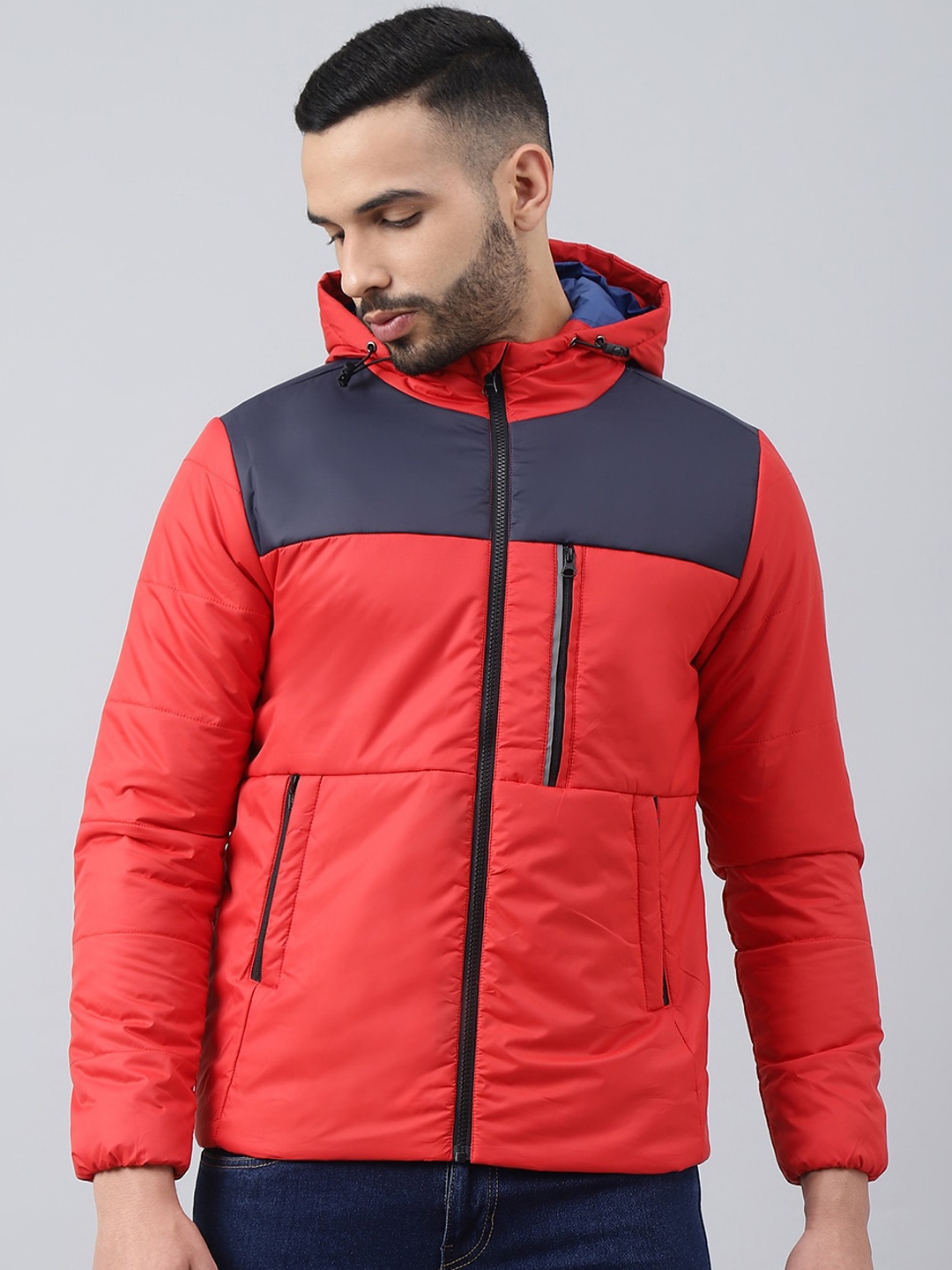 

Richlook Men Colourblocked Water Resistant Padded Jacket, Red