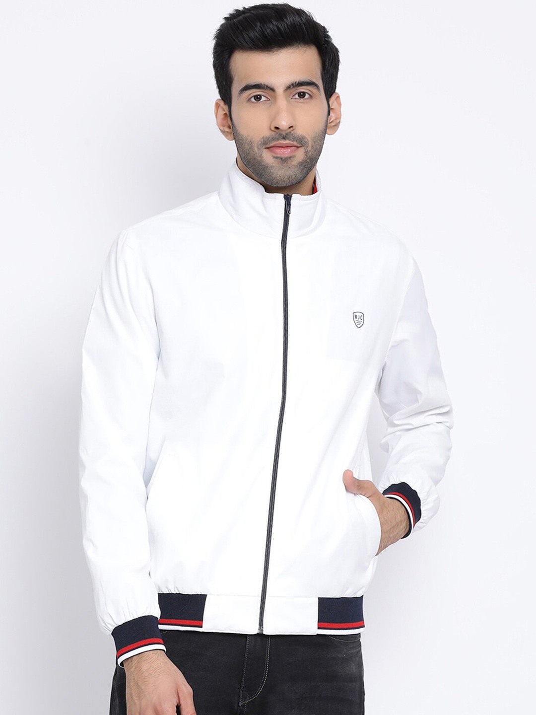 

Richlook Men Water Resistant Bomber Jacket, White
