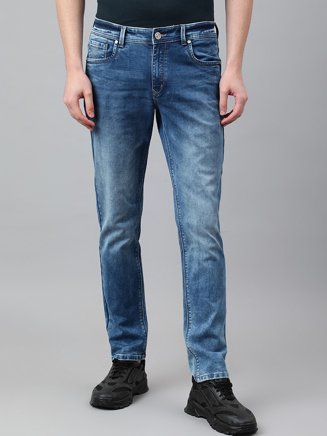 

Richlook Men Slim Fit Heavy Fade Stretchable Cotton Jeans, Blue